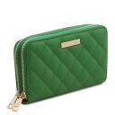 Ada Double zip Around Soft Leather Wallet Green TL142349