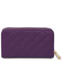 Ada Double zip Around Soft Leather Wallet Purple TL142349