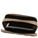 Ada Double zip Around Soft Leather Wallet Светлый серо-коричневый TL142349
