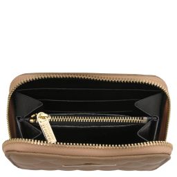 Teti Elegante Cartera en Piel Suave con Cremallera en el Contorno Marrón topo claro TL142319