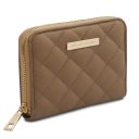 Teti Exclusive zip Around Soft Leather Wallet Светлый серо-коричневый TL142319