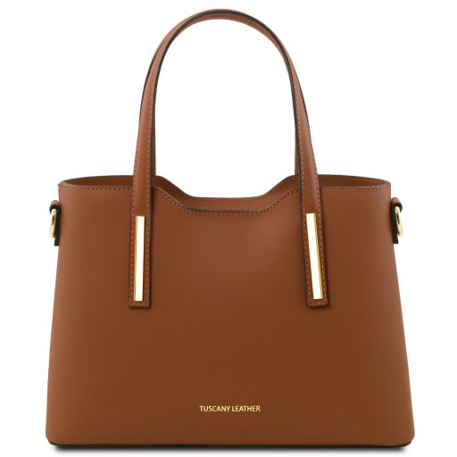 Olimpia Shopper Tasche aus Leder - Klein Cognac TL141591