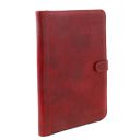 Adriano Leather Document Case With Button Closure Red TL141203