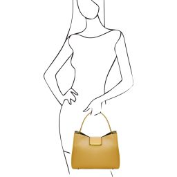 Clio Leather Secchiello bag Pastel yellow TL142356