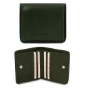 Elegante Cartera en Piel con Monedero Verde Oscuro TL142059