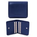 Exclusive Leather Wallet With Coin Pocket Синий TL142059