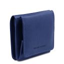 Exclusive Leather Wallet With Coin Pocket Blue TL142059
