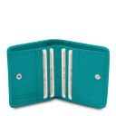 Exclusive Leather Wallet With Coin Pocket Turquoise TL142059