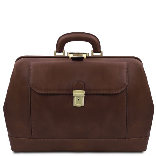 Leonardo Exclusive Leather Doctor bag Темно-коричневый TL142342