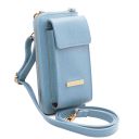 TL Bag Portafoglio/portacellulare in Pelle con Tracolla Celeste TL142323