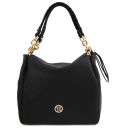 Amy Soft Leather Shopping bag Black TL142385
