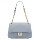 Elettra Soft Leather Shoulder bag Light Blue TL142353