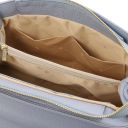 Elettra Schultertasche aus Weichem Leder Himmelblau TL142353