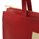 Palermo Serviette en Cuir Saffiano Avec 3 Compartiments Rouge TL10060