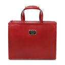 Palermo Saffiano Leather Briefcase 3 Compartments for Women Red TL10060