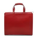 Palermo Serviette en Cuir Saffiano Avec 3 Compartiments Rouge TL10060