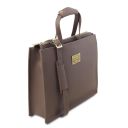 Palermo Saffiano Leather Briefcase 3 Compartments for Women Black TL141369