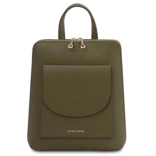 TL Bag Petite sac à dos en Cuir Pour Femme Vert Forêt TL142092