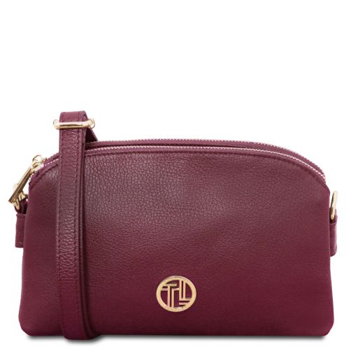 Lily Umhängetasche aus Weichem Leder Bordeaux TL142375