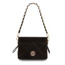 Eloise Suede Leather Shoulder bag Black TL142400