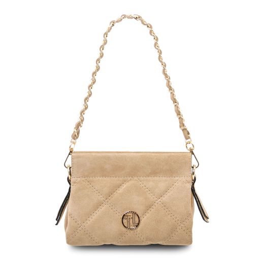 Eloise Borsa a Tracolla in Pelle Scamosciata Beige TL142400