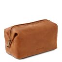 Smarty Trousse de Toilette en Cuir - Grand Modèle Miel TL141219