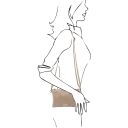 TL Bag Clutch aus Weichem Leder Hell Taupe TL142029