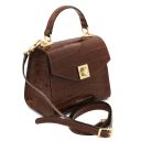 Atena Handtasche aus Leder mit Kroko-Prägung Braun TL142267