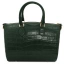 Layla Croc Print Leather Duffle bag Forest Green TL142398