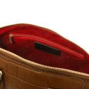 Layla Croc Print Leather Duffle bag Cognac TL142398