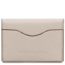 Leather Business Card / Credit Card Holder Beige TL142417