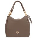 Amy Shopping Tasche aus Weichem Leder Dunkel Taupe TL142385