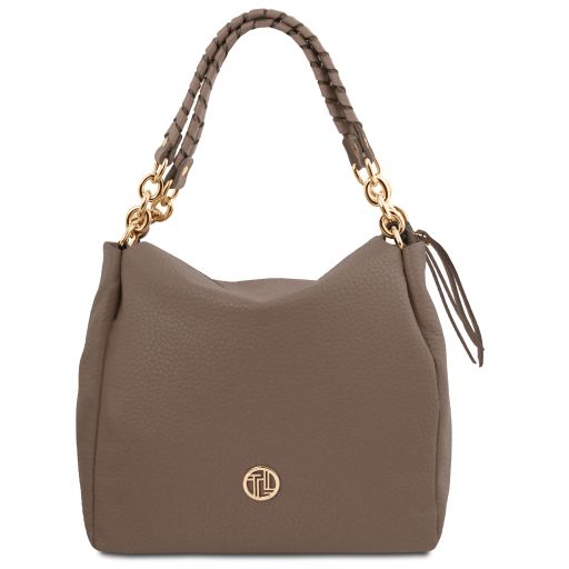 Amy Borsa Shopping in Pelle Morbida Talpa scuro TL142385