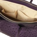 TL Bag Sac à Main en Cuir Imprimé Effet Autruche Violet TL142120