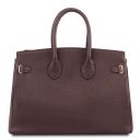 TL Bag Handtasche aus Leder mit Goldfarbenen Beschläge Kaffee TL141529