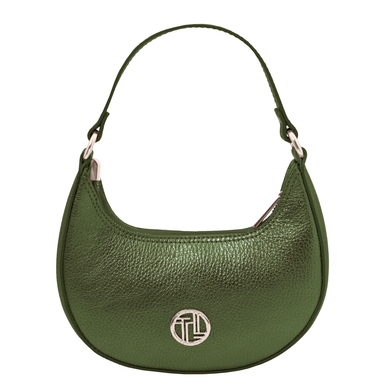 Tuscany Leather Bolso a Mano en Piel Metallic et Bandolera de Cadena