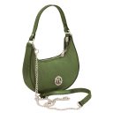 Pixie Handtasche aus Weichem Metallic-Leder mit Schulterkette Tannengrün TL142413