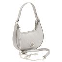 Pixie Metallic Leather Handbag With Chain Strap Серебряный TL142413