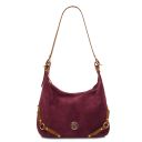 Sierra Schultertasche aus Wildleder Bordeaux TL142419