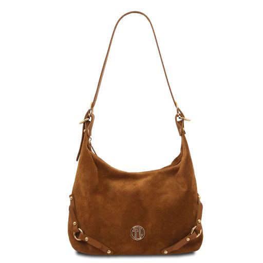 Sierra Suede Leather Shoulder bag Cognac TL142419