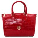 Layla Croc Print Leather Duffle bag Lipstick Red TL142398