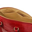 Layla Croc Print Leather Duffle bag Lipstick Red TL142398