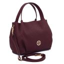 Nora Handtasche aus Weichem Geprägtem Leder Bordeaux TL142412