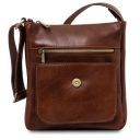 Jimmy Leather Crossbody bag for men With Front Pocket Коричневый TL141407