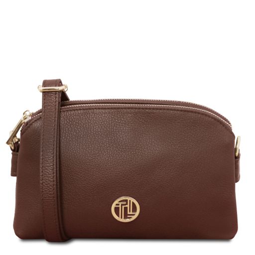 Lily Soft Leather Shoulder bag Coffee TL142375