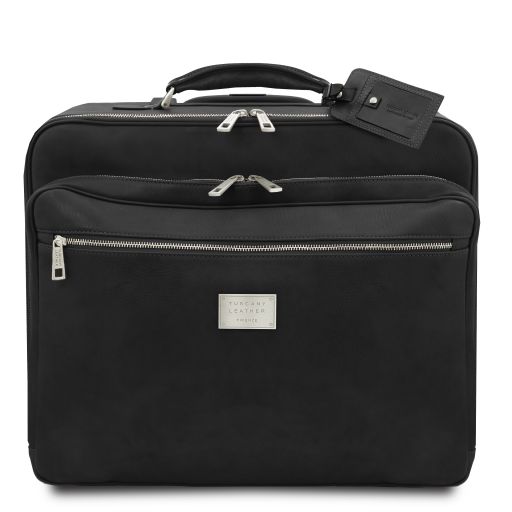 Varsavia Leather Pilot Case With two Wheels Black TL141888