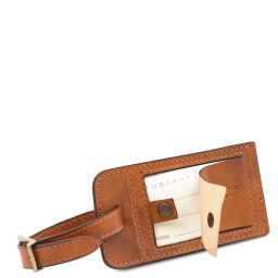 Matte Leather Luggage tag Natural TLTAGMATTE