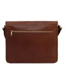 TL Messenger Bolso en Piel con Bandolera 2 Compartimentos - Modelo Grande Marrón TL142430