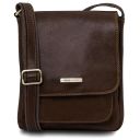 Jimmy Bolso Para Hombre en Piel con Bolsillo Delantero Marrón oscuro TL141407