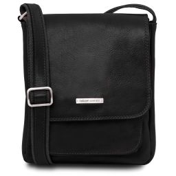 Jimmy Herrentasche aus Leder mit Vordertasche Schwarz TL141407